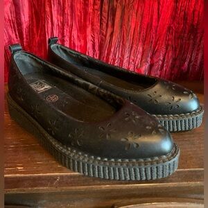 T.U.K. Black ballet creeper shoes